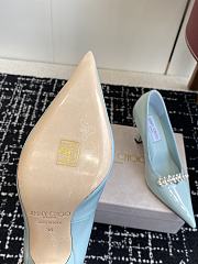 Okify Jimmy Choo Light Blue Heels With Crystal 9cm - 4