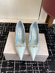 Okify Jimmy Choo Light Blue Heels With Crystal 9cm - 2