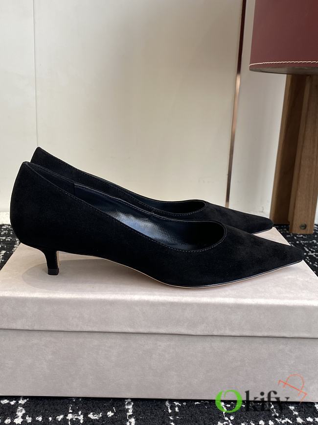 Okify Jimmy Choo Black Suede Heels 3.5cm - 1