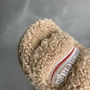 Okify Balenciaga Beige Fur Slippers - 3