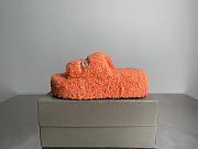 Okify Balenciaga Orange Fur Slippers - 5