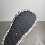 Okify Balenciaga Gray Fur Slippers - 6