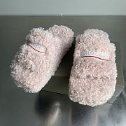 Okify Balenciaga Light Pink Fur Slippers - 2