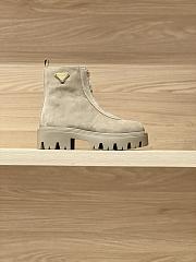 Okify Prada Beige Suede Ankle Boots - 1