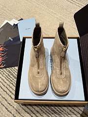 Okify Prada Beige Suede Ankle Boots - 5