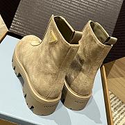 Okify Prada Beige Suede Ankle Boots - 4