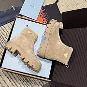 Okify Prada Beige Suede Ankle Boots - 2