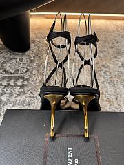Okify YSL Black Silk Heels 9.5cm - 6