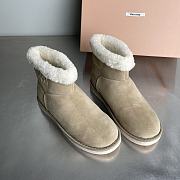 Okify MiuMiu Beige Snow Boots - 4