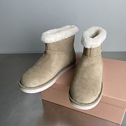 Okify MiuMiu Beige Snow Boots - 5