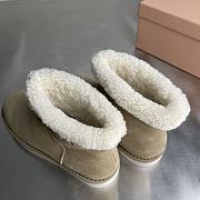 Okify MiuMiu Beige Snow Boots - 3