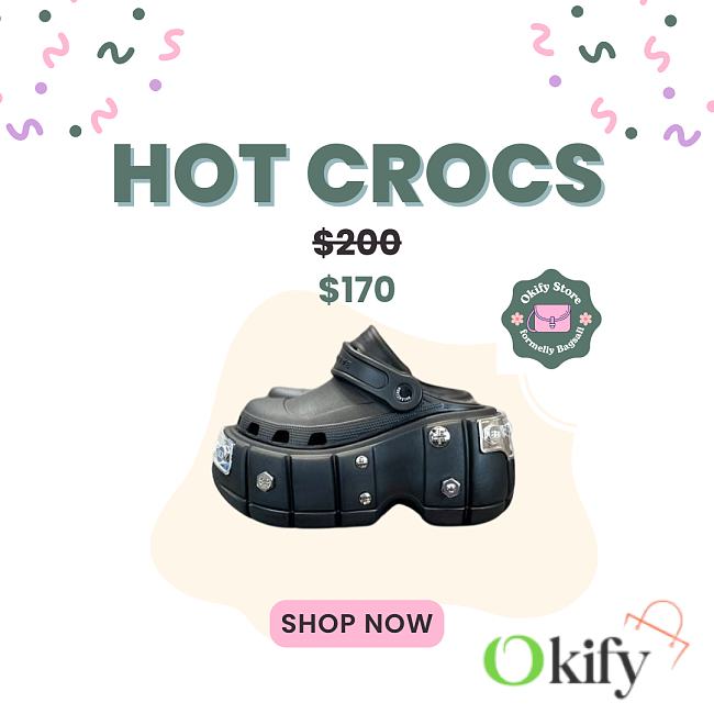 Okify Balenciaga Black Crocs - 1