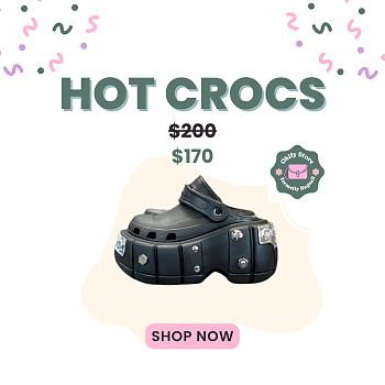 Okify Balenciaga Black Crocs