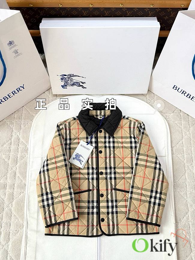 Okify Burberry Check Quilted Jacket For Kids - 1
