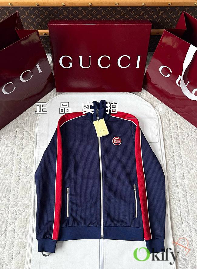 Okify Gucci Dark Blue Jacket For Kids  - 1
