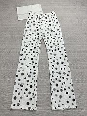 Okify CC White Jeans With Many Black Tiny Stickers - 4