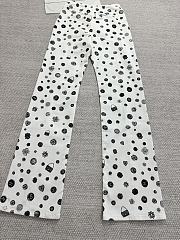 Okify CC White Jeans With Many Black Tiny Stickers - 2