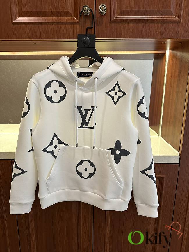 Okify Louis Vuitton White Monogram Hoodie - 1