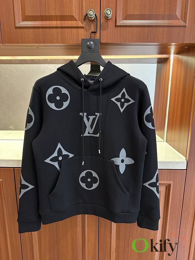 Okify Louis Vuitton Black Monogram Hoodie - 1
