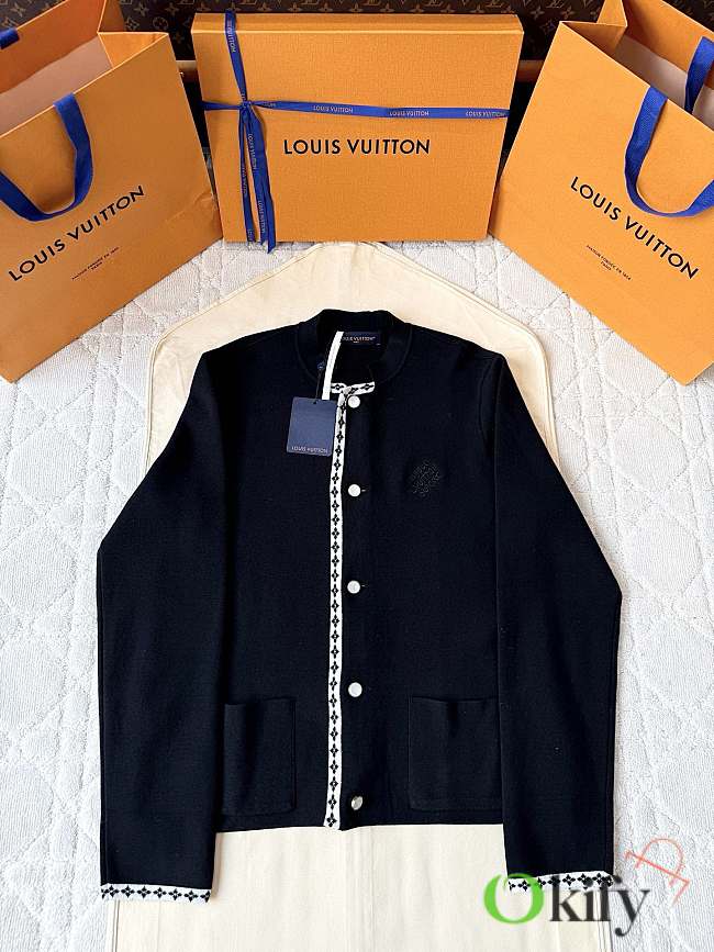 Okify Louis Vuitton Black Knitted Vest Jacket - 1