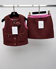 Okify CC Set Of Red Tweed Vest Suit - 1