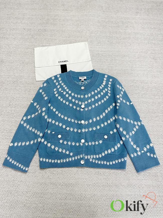 Okify CC Blue Cashmere Cardigan  - 1