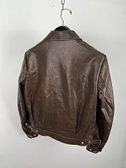 Okify Dior Brown Leather Jacket - 4
