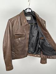 Okify Dior Brown Leather Jacket - 2