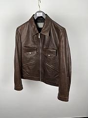 Okify Dior Brown Leather Jacket - 3