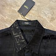 Okify Fendi Black Satin Silk Cotton Shirt  - 4