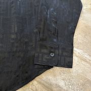Okify Fendi Black Satin Silk Cotton Shirt  - 3
