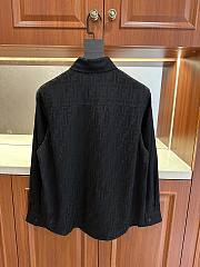 Okify Fendi Black Satin Silk Cotton Shirt  - 2