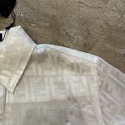 Okify Fendi White Satin Silk Cotton Shirt  - 5