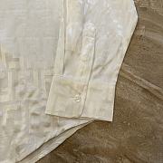 Okify Fendi White Satin Silk Cotton Shirt  - 4
