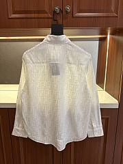 Okify Fendi White Satin Silk Cotton Shirt  - 3