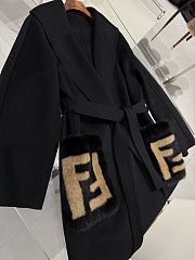 Okify Fendi Black Cashmere Long Coat  - 3