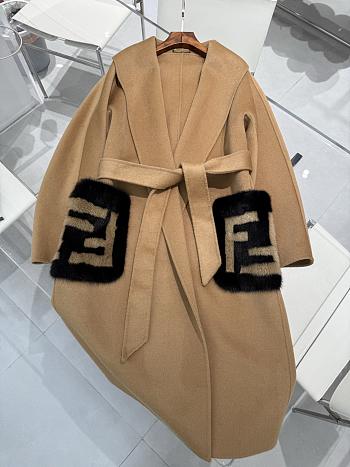 Okify Fendi Beige Cashmere Long Coat 