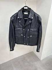 Okify YSL Black Leather Unisex Jacket  - 1