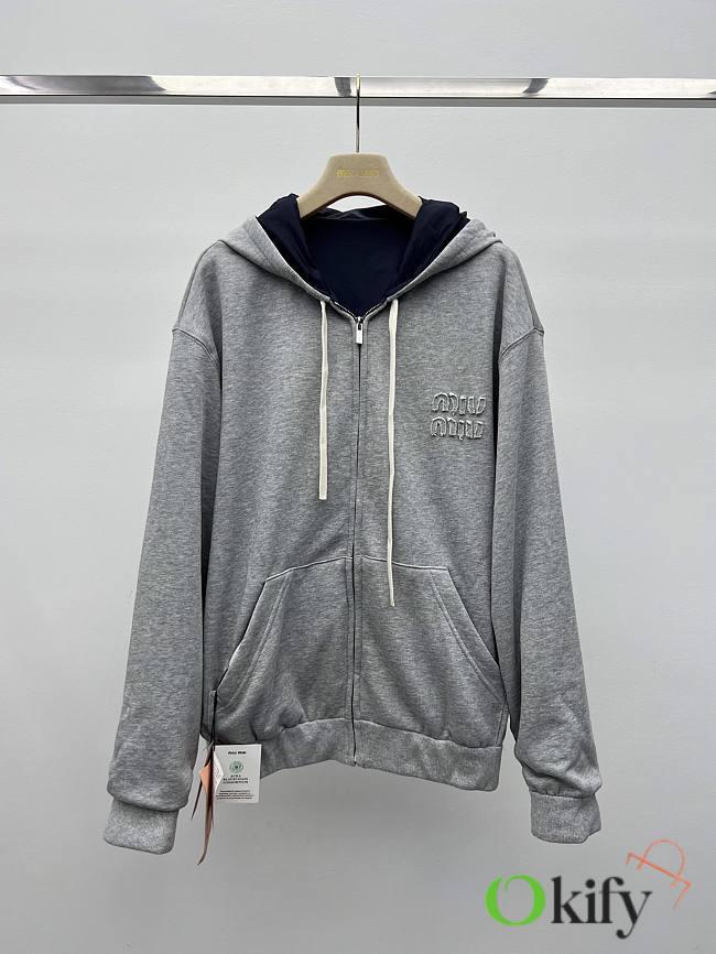 Okify MiuMiu Double Faced Blue And Gray Jacket - 1