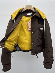 Okify MiuMiu Dark Brown Hooded Down Jacket - 6