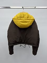 Okify MiuMiu Dark Brown Hooded Down Jacket - 4