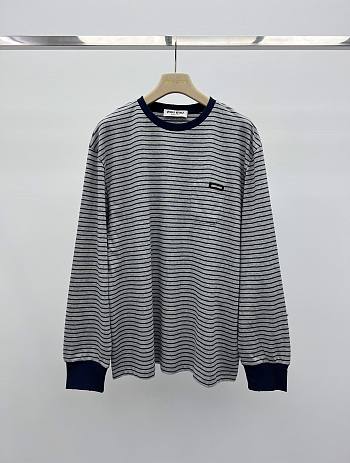 Okify MiuMiu Dark Blue Stripe Sweater