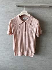 Okify MiuMiu Pink Polo Top - 1