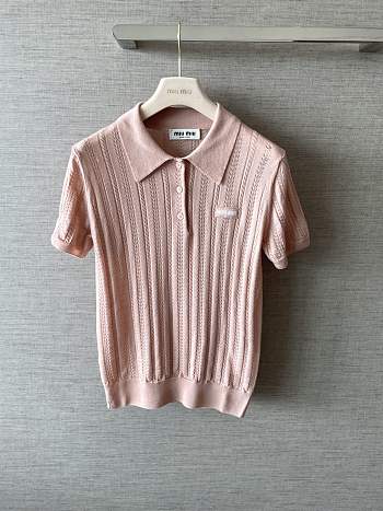 Okify MiuMiu Pink Polo Top
