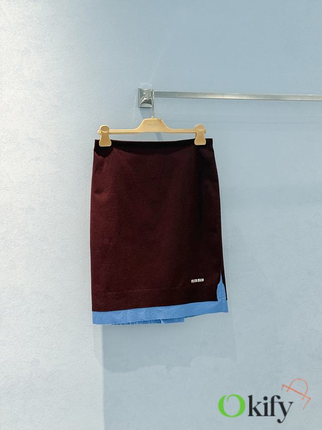 Okify MiuMiu Red And Blue Skirt - 1