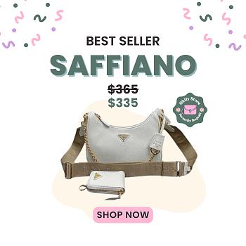 Okify Prada Re-Edition 2005 Saffiano Bag In White 1BH204 23x17x6.5cm