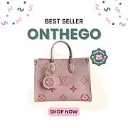 Okify Louis Vuitton OnTheGo Bag In Pink 35x27x14cm - 1