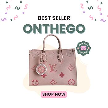Okify Louis Vuitton OnTheGo Bag In Pink 35x27x14cm