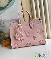 Okify Louis Vuitton OnTheGo Bag In Pink 35x27x14cm - 2