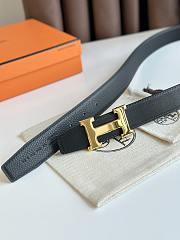 Okify Hermes Gold H Buckle Reversible Belt In Black 3,2cm - 4